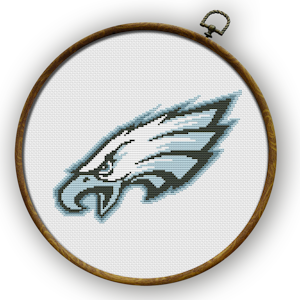 Philadelphia Eagles emblem counted cross stitch pattern